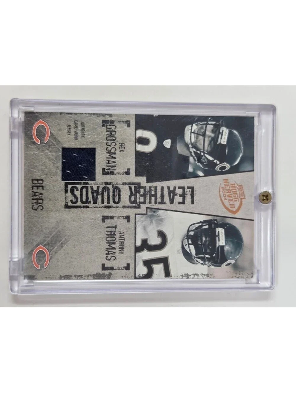 2004 Playoff Honors Bears Leather Quads Jersey Card 008 150 Holder